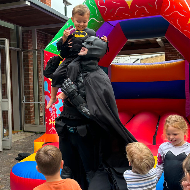 Batman entertainer at a superhero kids party in London