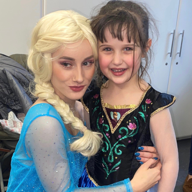 Elsa entertainer at a Disney princess children's party in London